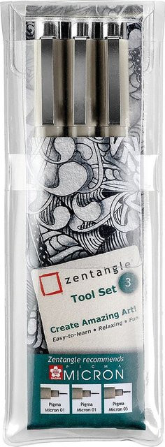 Sakura Pigma Zentangle Fineliner 3er-Set in Schwarz - Bild 1