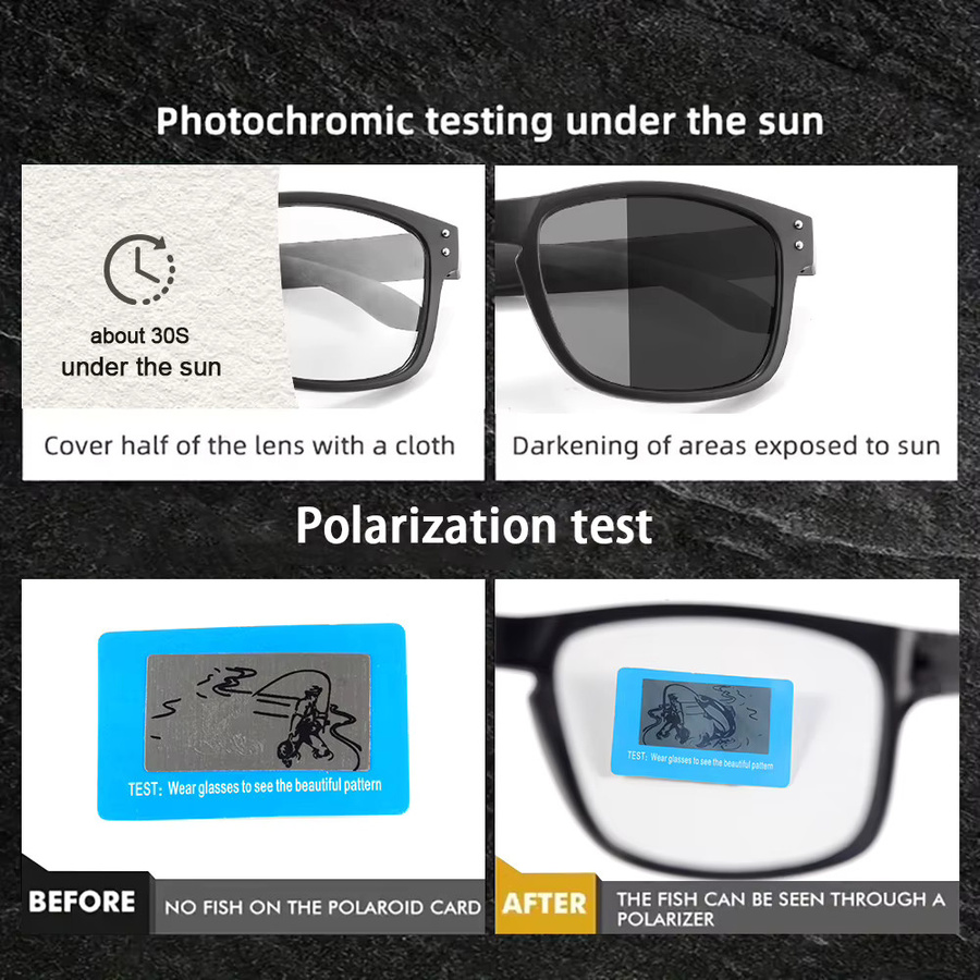 CRIXALIS Sonnenbrille, Vollrand, Square, Schwarz, Unisex, polarisiert, photochrom - Bild 5
