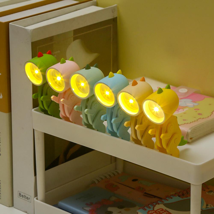 TOMTOP JMS Dinosaurier LED-Nachtlicht für Kinder in Rosa mit verstellbarem Winkel - Bild 6