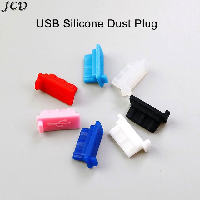 Jcd 10er Set Silikon USB Staubschutz Kappen für USB-A Anschlüsse in Schwarz und Multicolour zur Abdeckung von Ladegeräten an Tablet, PC, Notebook und Laptop - Bild 1