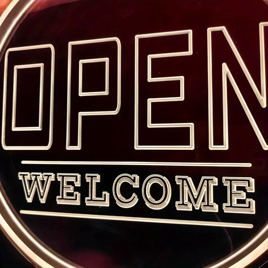 Neon LED Willkommen Schild in Weiß, USB-betrieben, moderne Wanddekoration für Geschäfte, Bars und Hotels - Bild 3