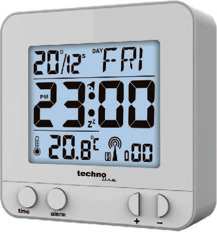 Techno Line WT 235si Digitaler Funkwecker mit Hintergrundbeleuchtung in Silber - Bild 1