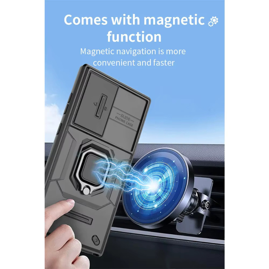 Magnetische Samsung Handyhülle mit Kamera-Schutz und Ständer in Schwarz für Samsung Galaxy S26 S25 S24 S23 Ultra Plus und weitere Modelle - Bild 4
