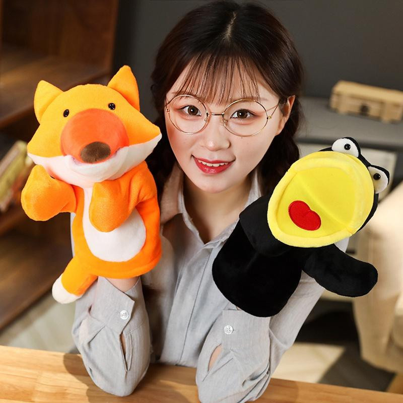 Krähe Füchse Plüsch Handpuppen Weich gefüllt 25cm - Bild 1