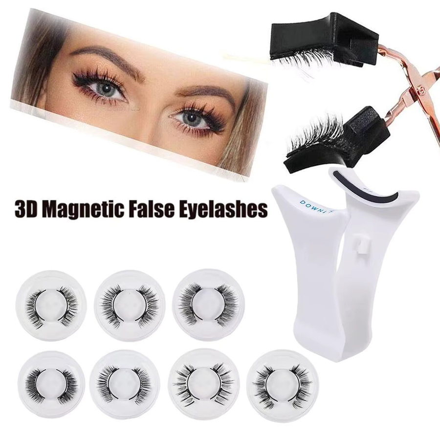 North moon Magnetische Wimpern, 3D, handgefertigt, mit Pinzetten-Set - Bild 4