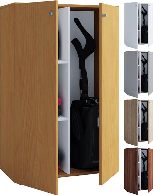 VCM Putzschrank Lona XL aus Holzwerkstoff mit Drehtüren, Breite: 39 cm, Höhe: 105 cm, Tiefe: 70 cm, braun - Bild 2