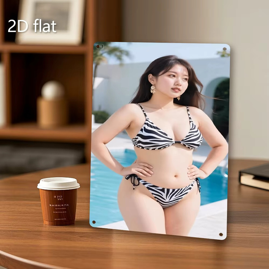 HELLOYOUNG Bikini Beauty Pool Metall-Wanddekoration, wetterfeste Eisenplakette in Mehrfarbig, B/H: 20,0 x 20,0 cm - Bild 6