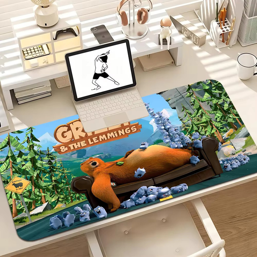Grizzy And The Lemmings Gaming Mousepad in Multicolour für Laptop und Tastatur mit Edge Locking - Bild 3