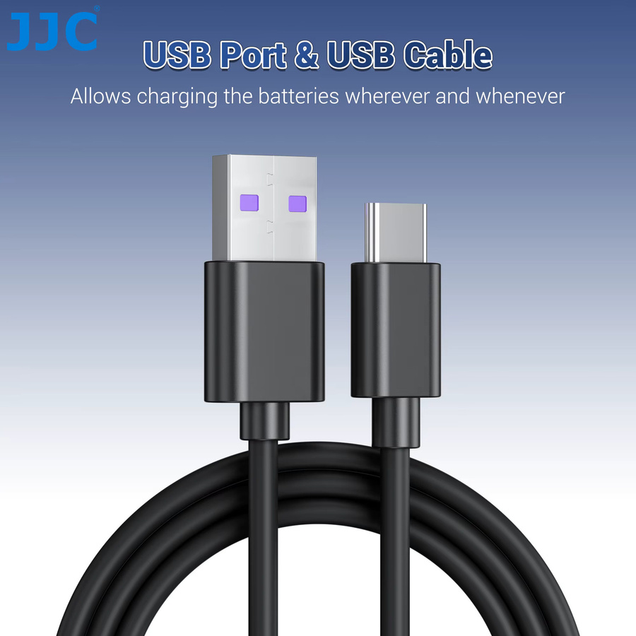 JJC USB Typ-C Kamera-Akkuladegerät für Canon NB-13L Akkus, Schwarz - Bild 3