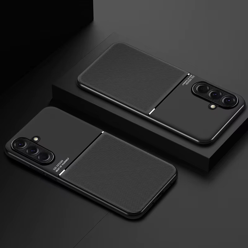 Magnetische Leder-Handyhülle für Samsung Galaxy A-Serie in Schwarz - Bild 1