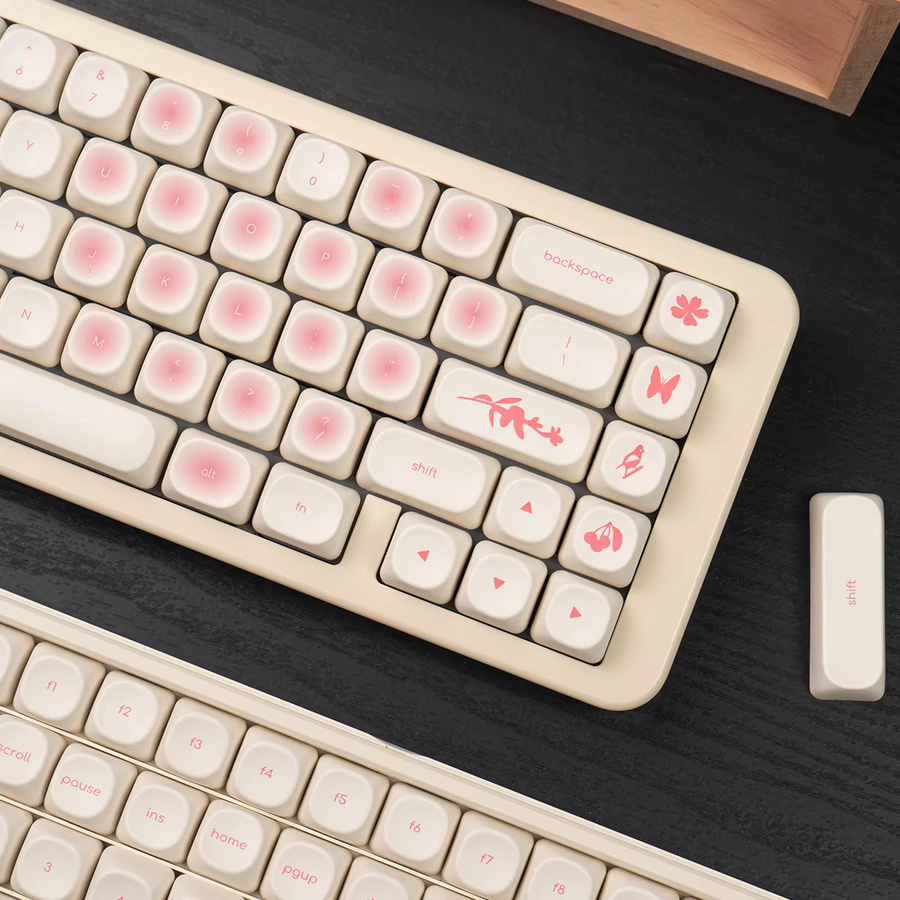 Venit Keys PBT-Tastenkappen im MOA-Profil mit Thermosublimation in Rosa und Weiß für mechanische Tastaturen, 123 Tasten - Bild 5