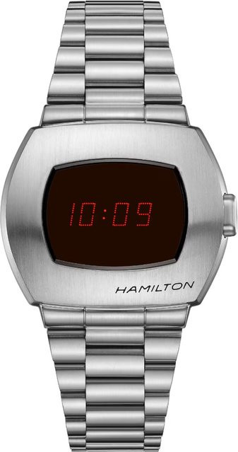 Hamilton Digitaluhr American Classic PSR, Quarz, Edelstahl, schwarz, 41 mm, Herren - Bild 1