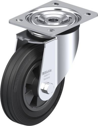 Blickle L-VPP 160R Lenkrolle aus Stahl und Kunststoff, Farbe Silber/Schwarz, Rad-Durchmesser: 16 cm, Tragfähigkeit: 135 kg - Bild 1