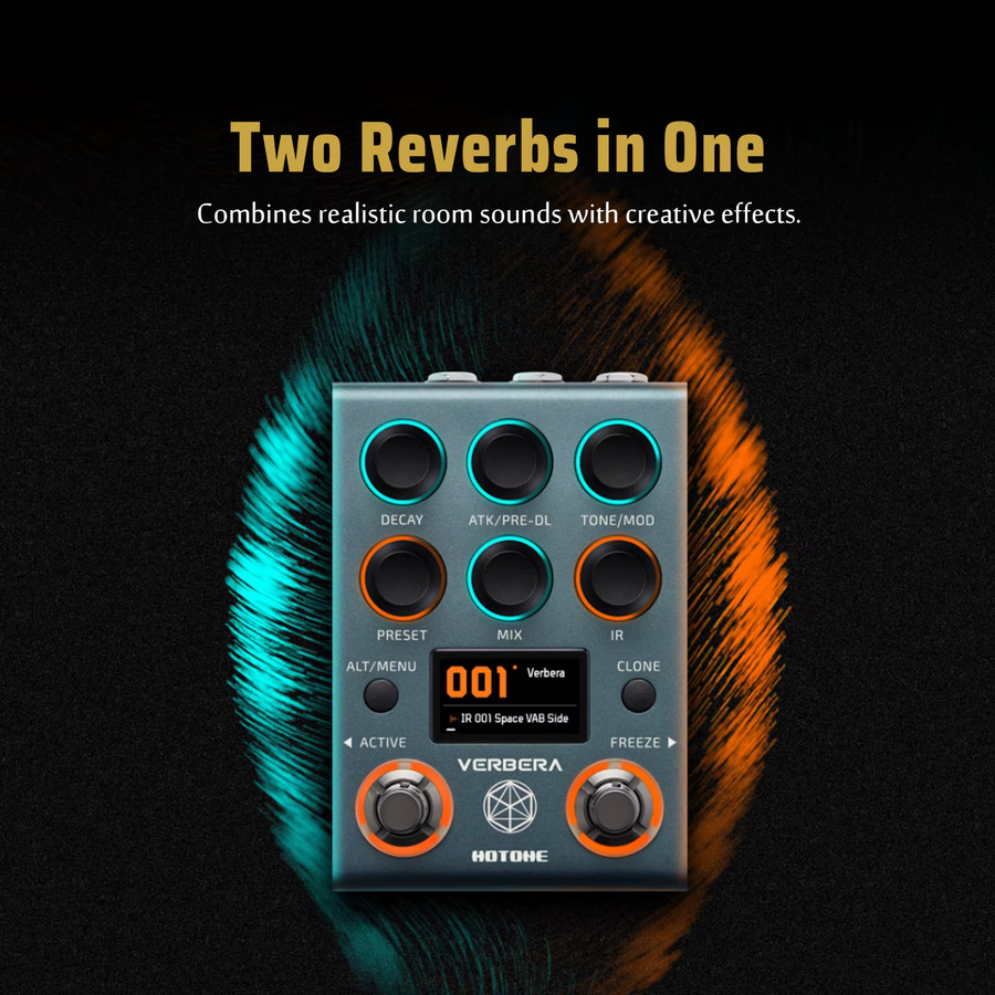 HOTONE Verbera Convolution IR Reverb Effektpedal für Akustikgitarre, Synthesizer und Gesang - Bild 2