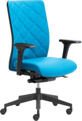 Ergonomischer Bürostuhl WIKI von Leyform in Blau mit Armlehnen und höhenverstellbarer Sitzfläche - Bild 1