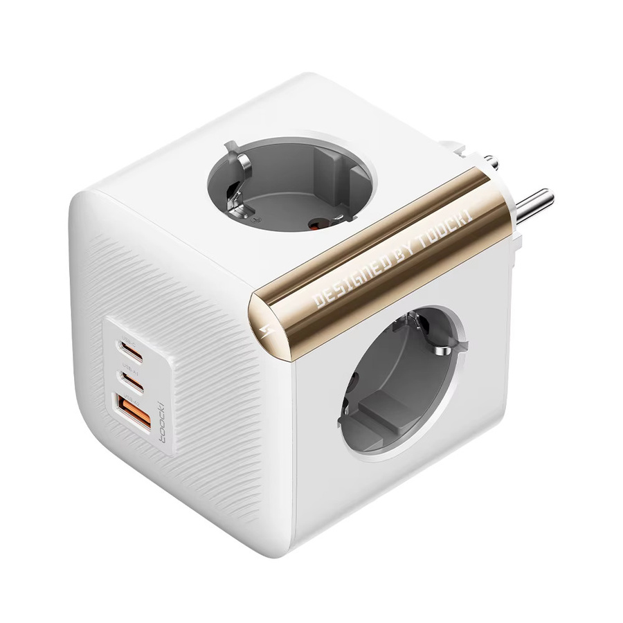 Toocki GaN Steckdosenleiste in Weiß mit 4 AC-Steckdosen, 2 USB-Anschlüssen und 1 USB-C-Anschluss, 33 W PPS, QC3.0, PD20 W und Überlastschutz - Bild 5