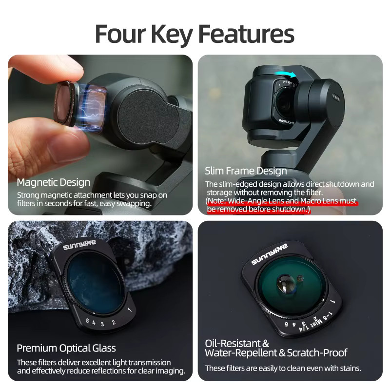 DJI Magnetischer ND Black Mist Filter für Osmo Pocket 4 und Osmo Pocket 3, Weitwinkel Makro Objektiv aus optischem Glas, Schwarz - Bild 2