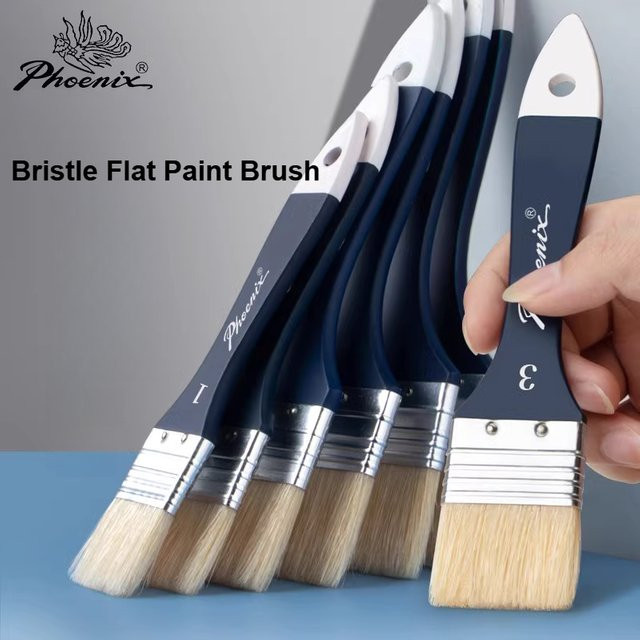 Emenne Chip-Pinsel Set mit Naturborsten und Holzgriff für Acryl, Öl und Kleber - Bild 1