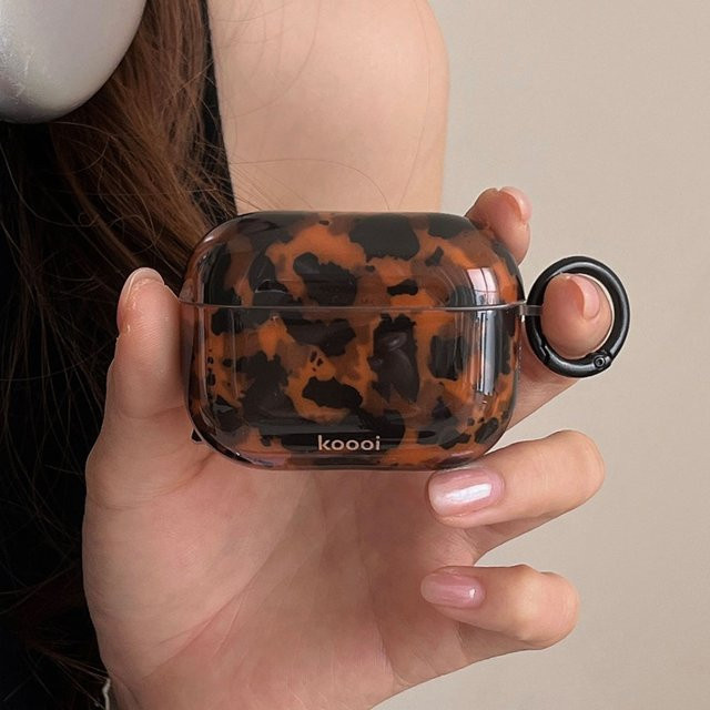 Glänzende Schildpatt Schutzhülle in Braun für Apple AirPods Pro und AirPod 4 Ladebox Soft Cover - Bild 1