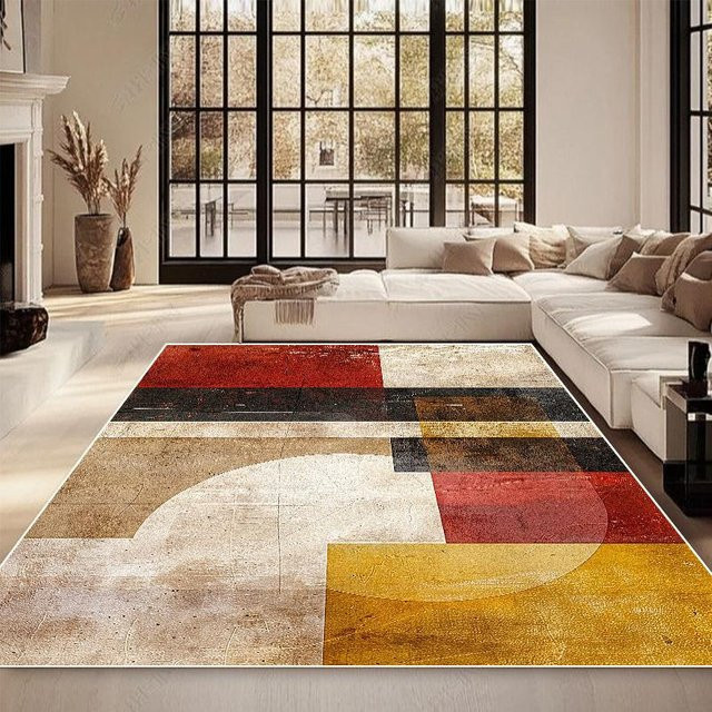 Karpetti Moderner Teppich mit geometrischem Design, rutschfest und waschbar, B/T: 80 x 120 cm, Mehrfarbig - Bild 1