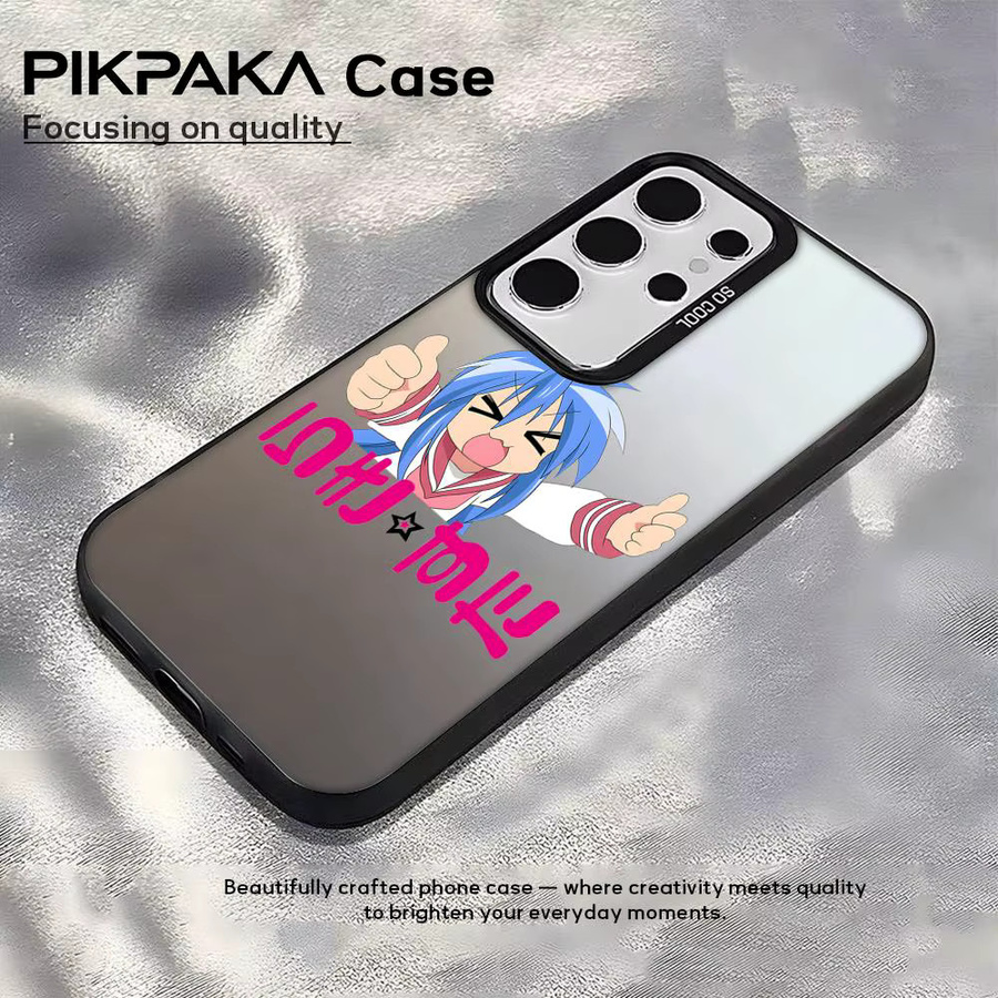 Kawaii Anime L-Lucky Stars Silikon Handyhülle für Samsung Galaxy S25 Edge S24 S23 S22 S21 S20 Ultra in Bunt und Silber - Bild 1