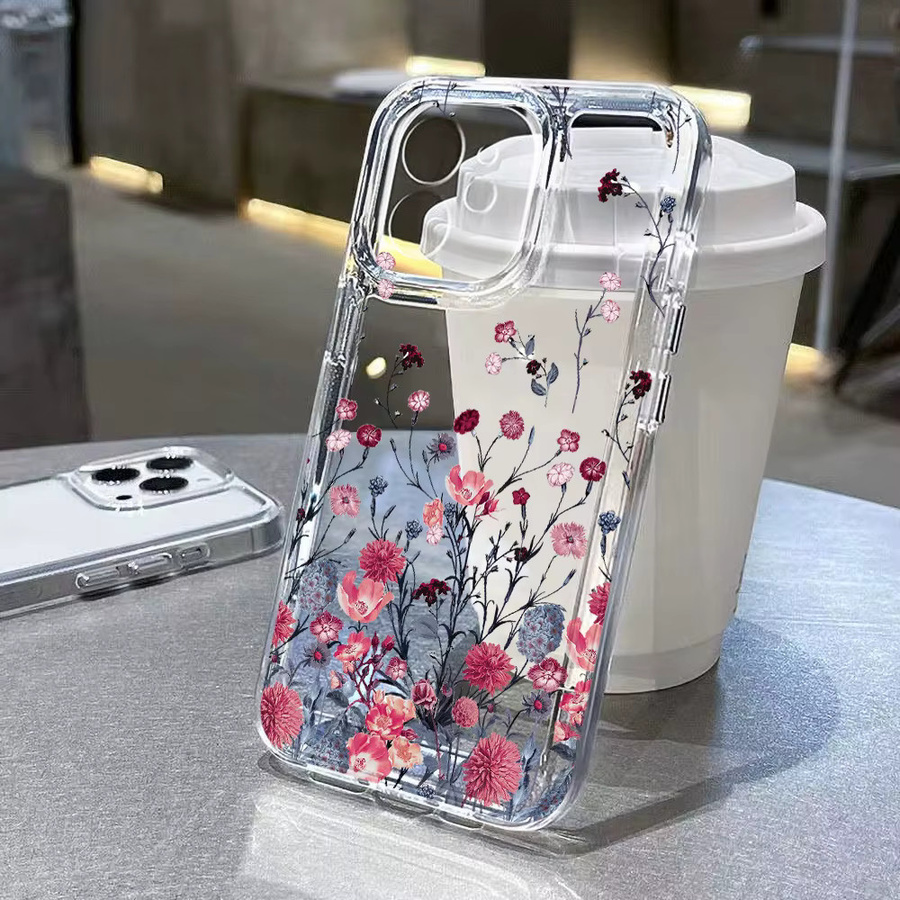 Transparente Silikon-Handyhülle mit Blumen-Design für Samsung Galaxy S25, S24 Ultra, S23 FE, S23 und S22 - Bild 2