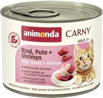 animonda Carny Nassfutter Katze Adult Rind Pute Shrimps 6 x 200 g - Bild 1