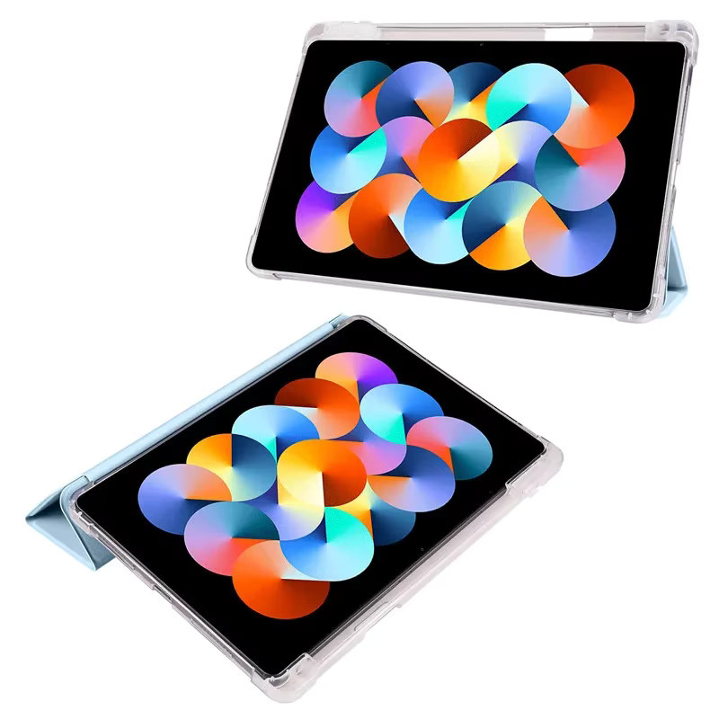 Bearkase Silikon Schutzhülle für Honor MagicPad 2 2024 mit Bleistifthalter und Standfunktion in Transparent oder Blau - Bild 2