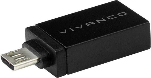 Vivanco Micro-USB-auf-USB-A-Adapter, Schwarz, Länge: 0,1 m - Bild 1