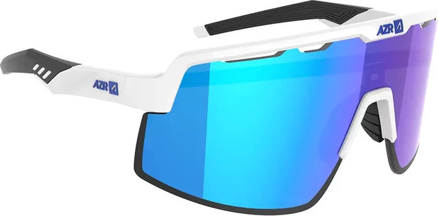 AZR Flash RX Sonnenbrille, Unisex, Vollrand, Wrap, blau, weiß, Kunststoff - Bild 1