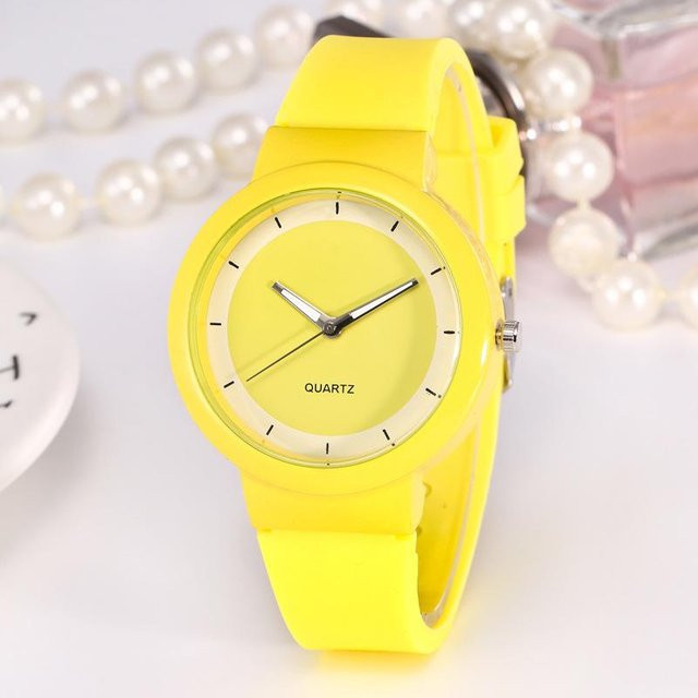 Zorioneko Armbanduhr, Quarz, Analoguhr, Silikon, Unisex, Gelb - Bild 1