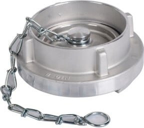 Storz Blindkupplung mit Kette aus Aluminium in Weiß und Silber, Typ 52-C, NBR - Bild 1