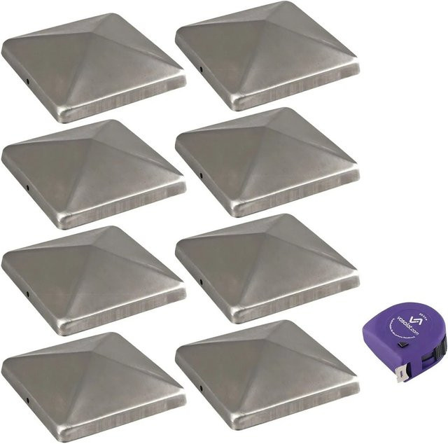 vasalat Pfostenkappe Set aus Edelstahl in Silber für 10 x 10 cm inklusive Schrauben - Bild 1