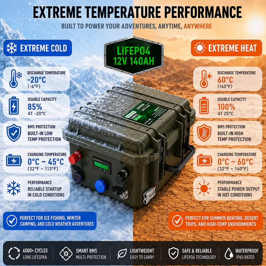 SYPOOE LiFePO4 Batteriepack 12V mit Bluetooth BMS und USB-C Anschluss, IP65 wassergeschützt, grün - Bild 2
