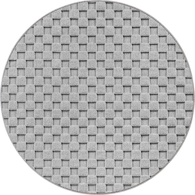 Ayyildiz Flachgewebeteppich Helix rund Silber Ø 80 cm - Bild 1