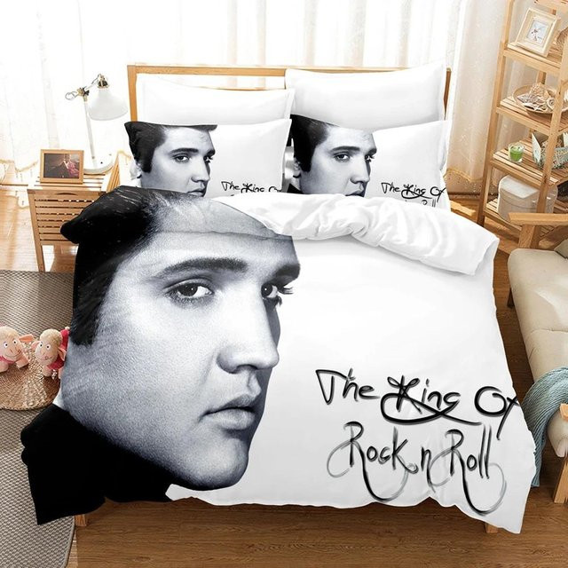 Elvis Presley 3D Bettwäsche-Set aus Mikrofaser mit Kissenbezügen, B/H: 70 x 133 cm - Bild 1