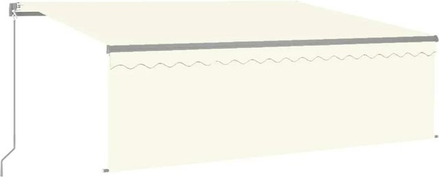 vidaXL Markise manuell einziehbar mit Rollo aus Aluminium und Polyestergewebe, Farbe: Creme, B x H: 4 x 3 m - Bild 1