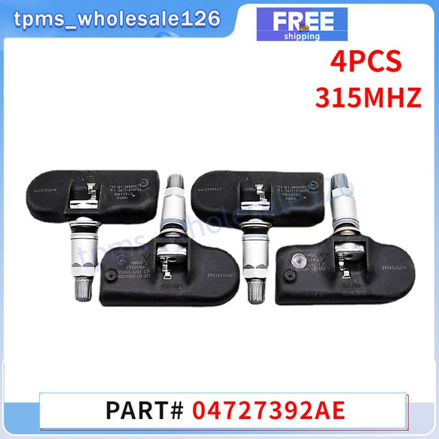 GANGLE Reifendruckkontrollsensor Set 4 Stück für Chrysler Town & Country und Dodge Grand Caravan 2010-2014, 434 MHz, Farbe: Schwarz - Bild 1
