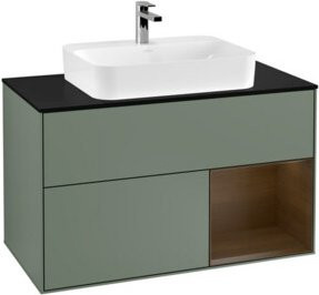 V&B Finion Waschtischunterschrank mit LED-Beleuchtung und Regalfach, Wandmontage, Lackiert, Breite: 100 cm - Bild 1