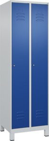 C+P Wäsche-Spind Classic PLUS mit 2 Abteilen, Stahl, grau/blau, B/T/H: 60 x 50 x 195 cm - Bild 1