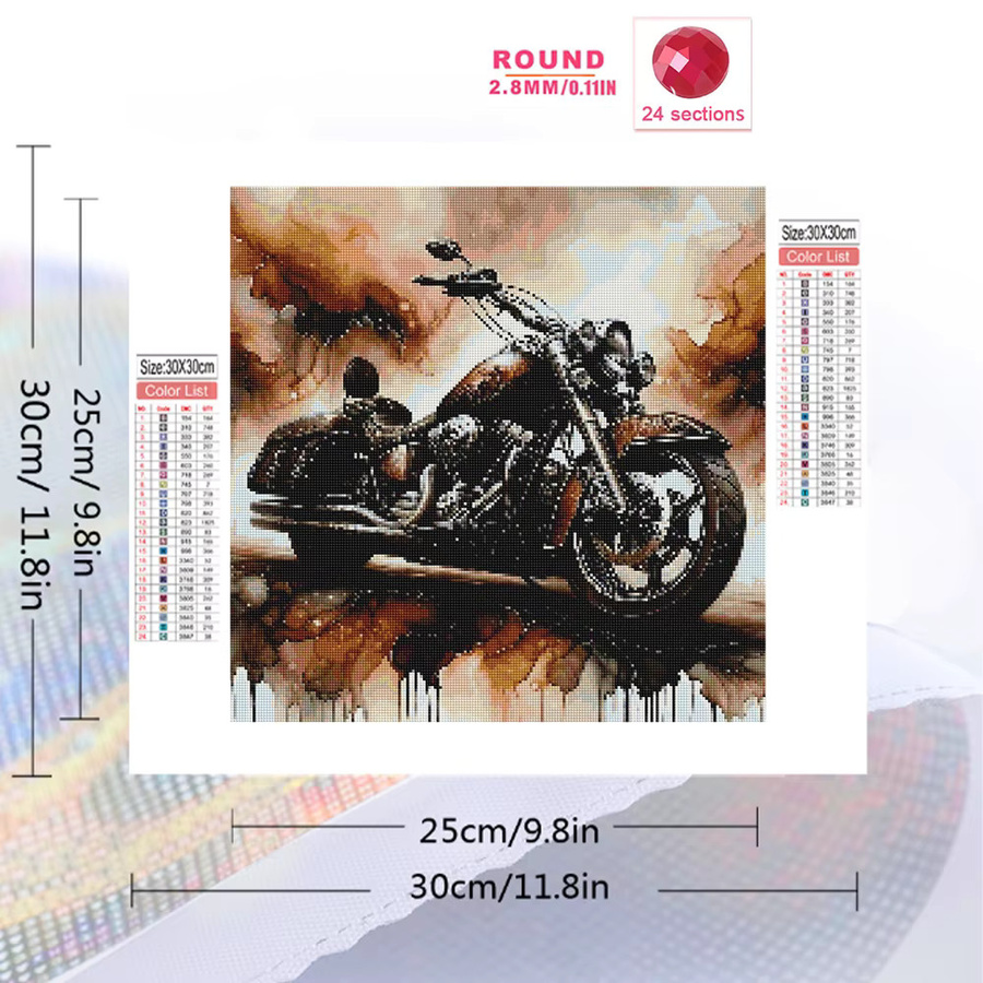 Momoart Diamant-Stickerei Motorrad Landschaftsmosaik für Erwachsene in Mehrfarbig - Bild 2
