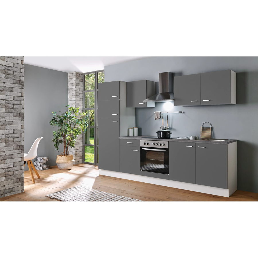 Menke Küchenzeile White Classic in Weiß und Grau, B: 270 cm, H: 200 cm, T: 60 cm - Bild 2