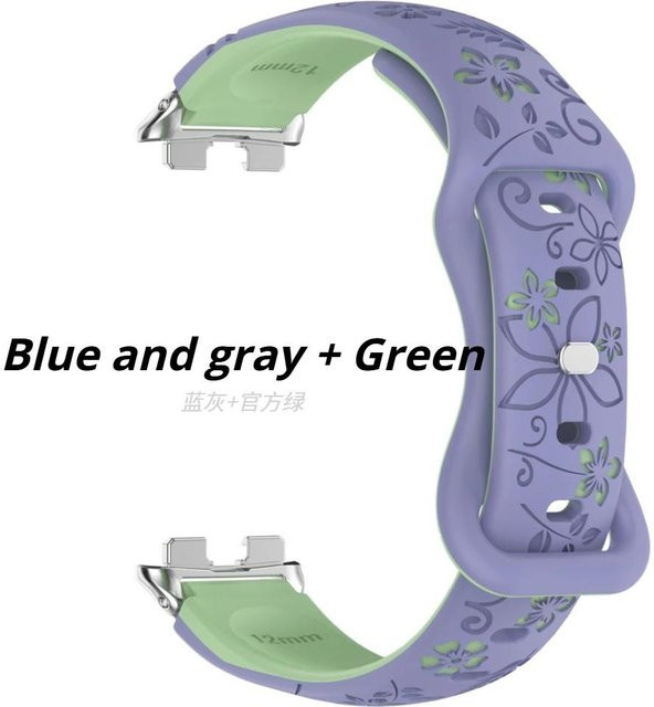 Uhrenarmband Silikon, 3D graviertes Blumenmuster, Unisex - Bild 1