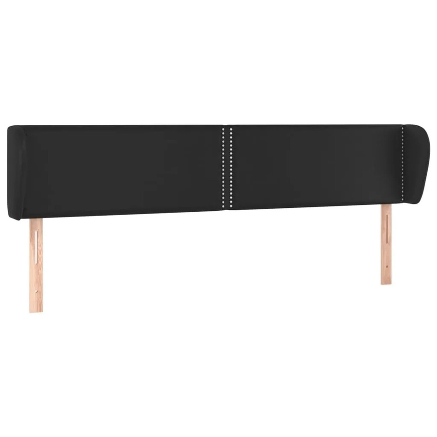 vidaXL Kopfteil mit Ohren in Schwarz aus Kunstleder, B/T/H: 183 x 23 x 78/88 cm - Bild 2