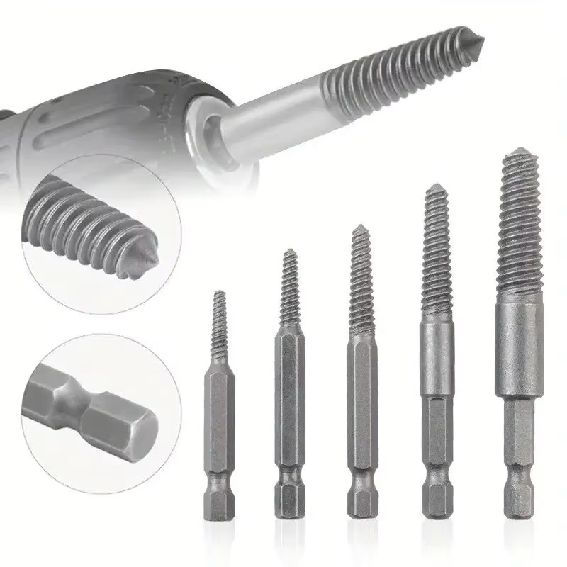 DUTRIEUX 10-teiliges Schraubenausdreher-Set mit Sechskantschaft in Silber zum Ausziehen von gebrochenen Schraubenköpfen - Bild 4