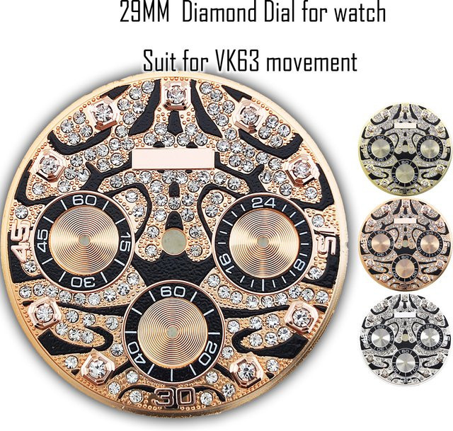 OUMASHI Uhrenzifferblatt, 29 mm, Tigermuster, Diamant-Indexe - Bild 1