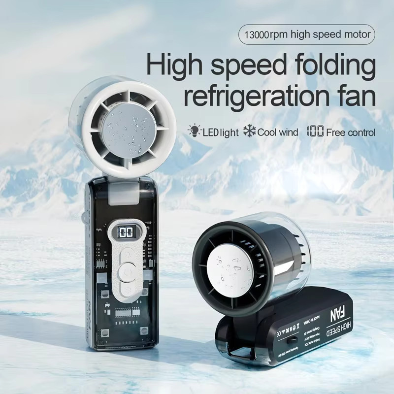 Lenovo Mini Handheld Turbofan Hochgeschwindigkeits-Kühlventilator, tragbarer USB-Ventilator in Lila, wiederaufladbar und leise - Bild 2