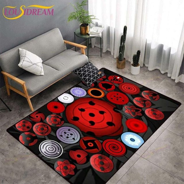 YunhengTechnology Naruto Anime Teppich in Multicolour, Rechteckige Bodenmatte aus Polyester für Wohnzimmer und Schlafzimmer, Breite: 60 cm, Tiefe: 40 cm - Bild 1