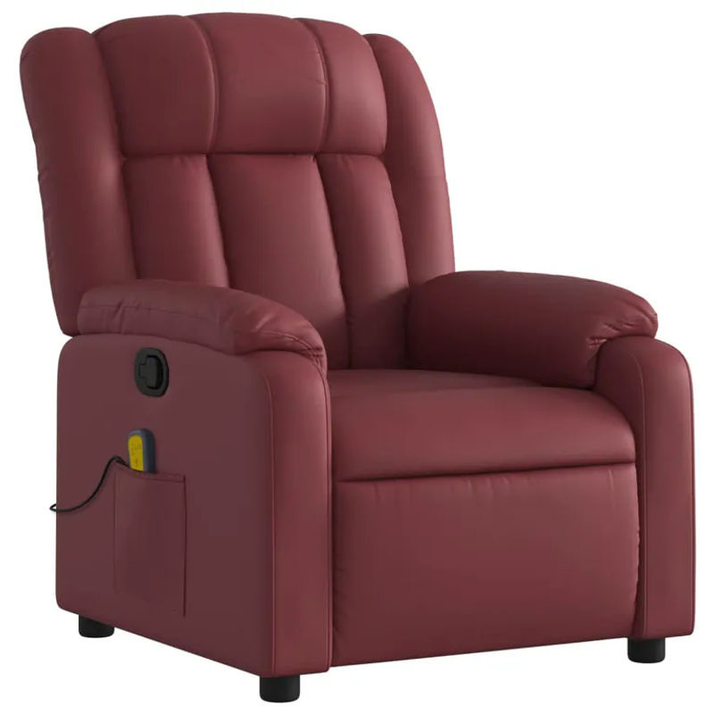 Vidaxl Klappbarer Massagesessel Relaxsessel aus Kunstleder in Rot - Bild 3