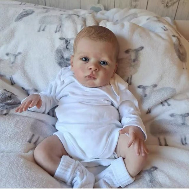 NPK Oskar Reborn Puppe, Silikon, 49 cm, weiß - Bild 1